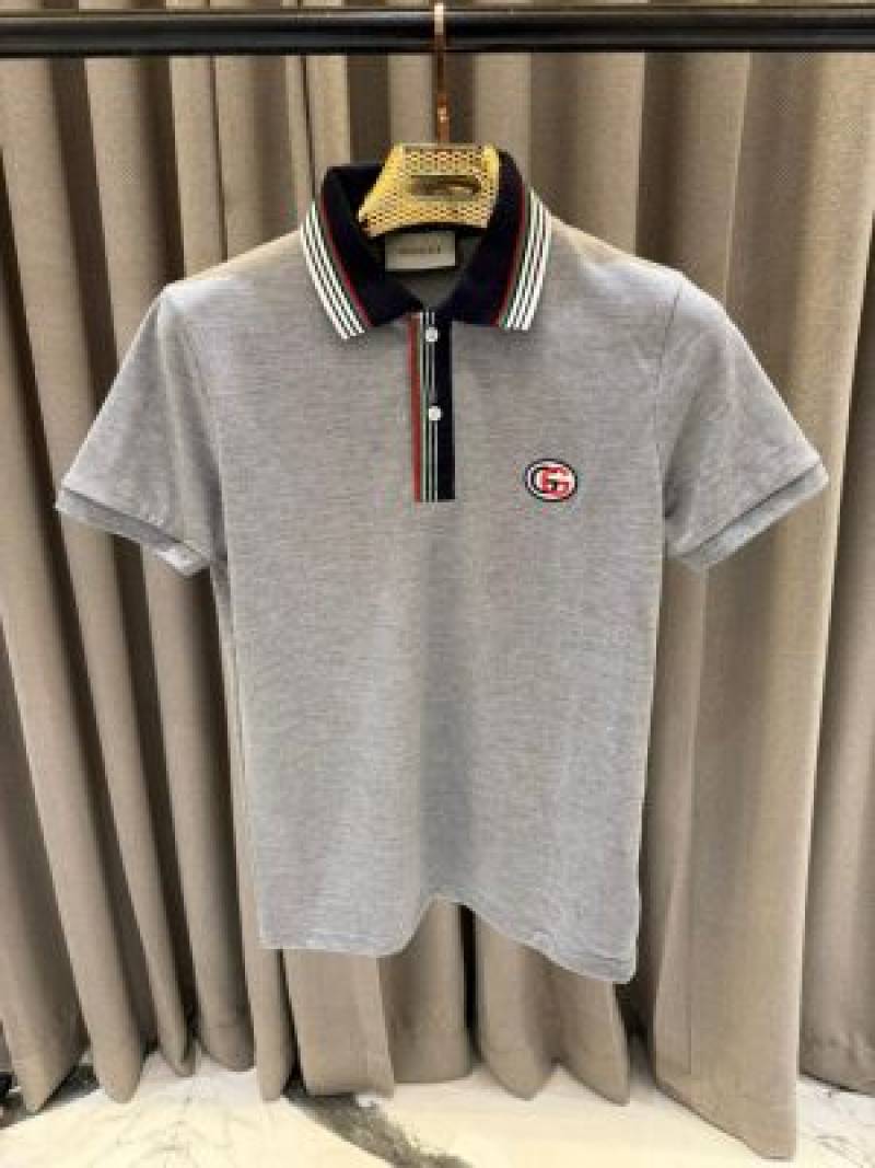 Gucci_Imported primium Polo Tshirt Grey