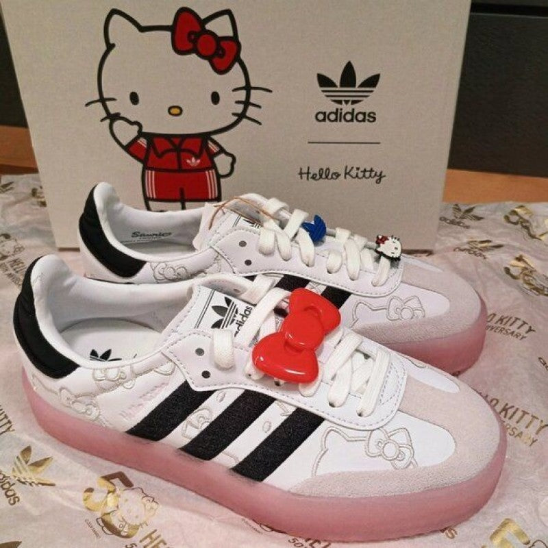 Adidas hello kitty x samba white black clear pink w