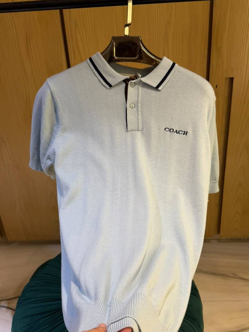 Coach IMPORTED STORE ARTICLE POLO T-SHIRT SKY BLUE