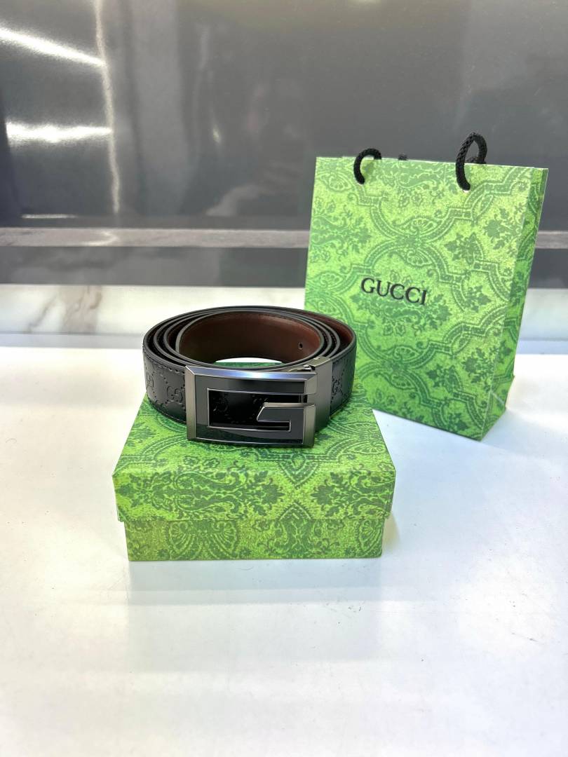 Gucci Black Grey Belt Fa 318