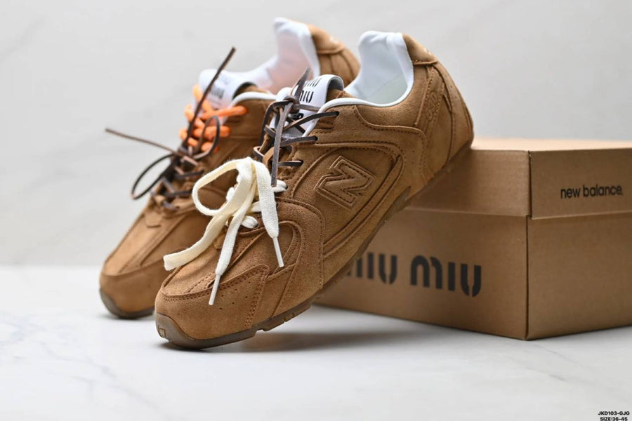 Miu Miu x NB 530 SL Women Sneakers With OG Box & Carry Bag (Khaki - 1212)