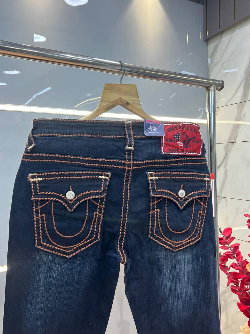 True Religio n Straight Fit Premium Imported Stretchable lycra fabric Denim with back flap pocket Design 1040