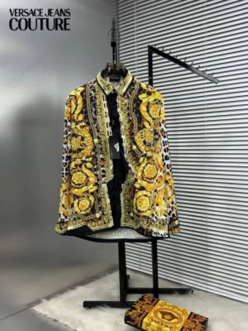 RAMZAN SPECIAL SALE VERSACEE BOROCCO SHIRT IMPORTED HALF SLEEVES GOLD WHITE