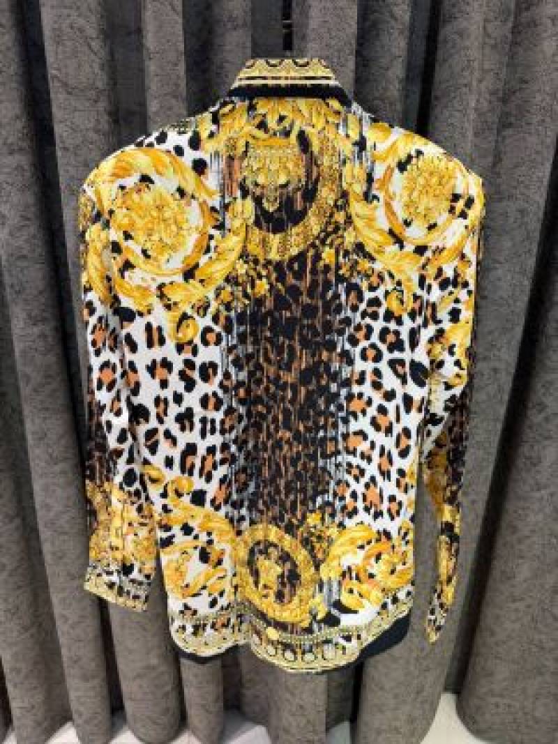 RAMZAN SPECIAL SALE VERSACEE BOROCCO SHIRT IMPORTED HALF SLEEVES GOLD WHITE