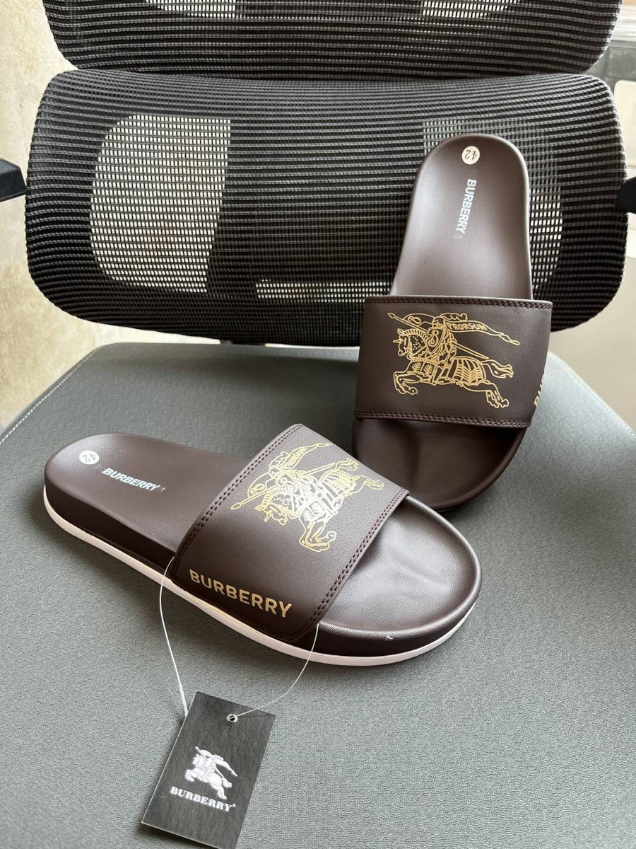 Burberry Print Comfort Slides brown