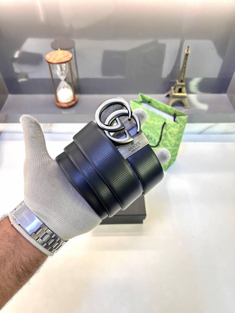 Gucci Grey Black Reversible Belt Fa 378
