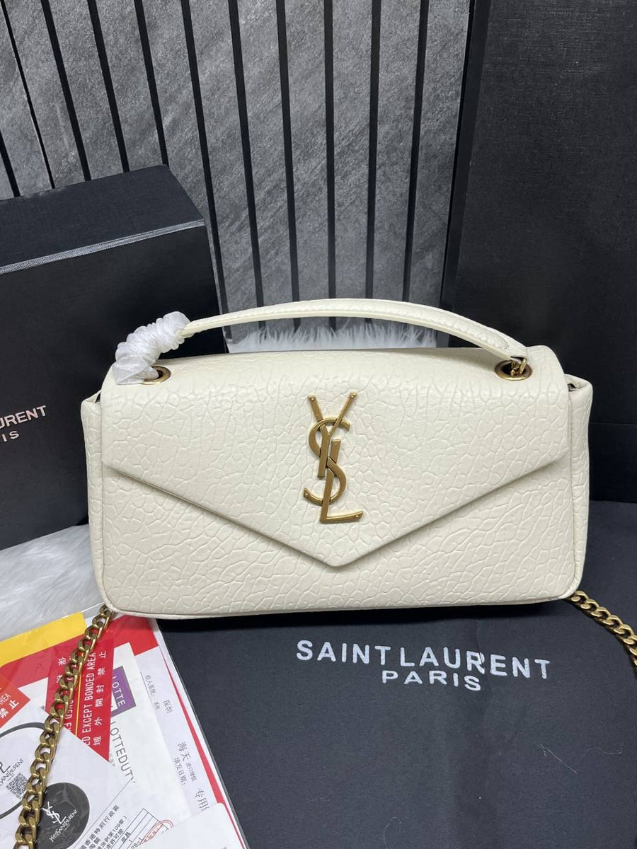Ysl CB Calypso White Shoulder Bag With Original Box Dust Cover CarryBag Premium Packaging