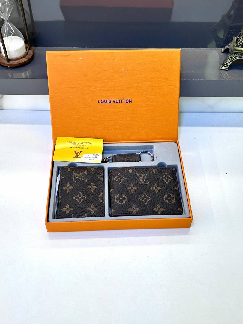 Louis Vuitton Brown 2 Wallet Combo Premium Quality Fa 706