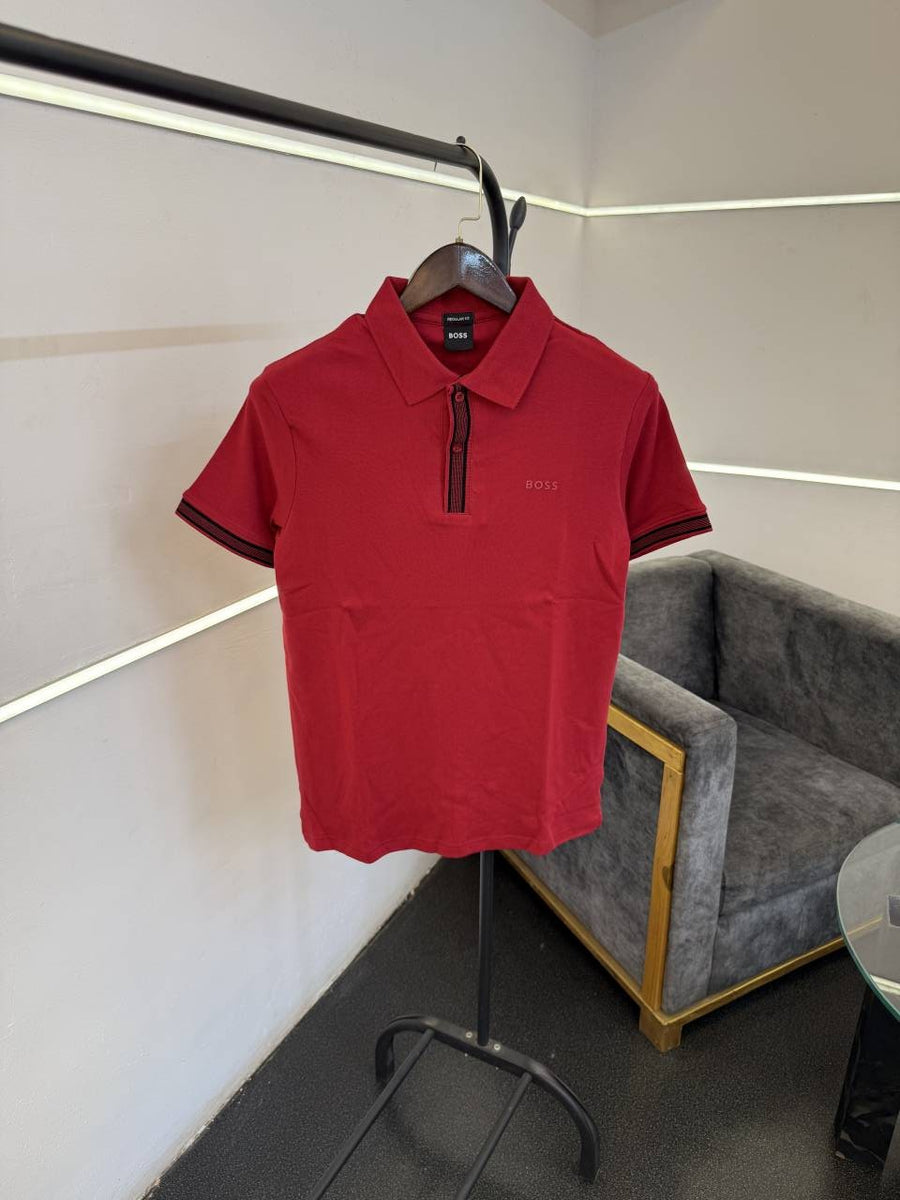 Hugo bos imported quality polo tshirt red