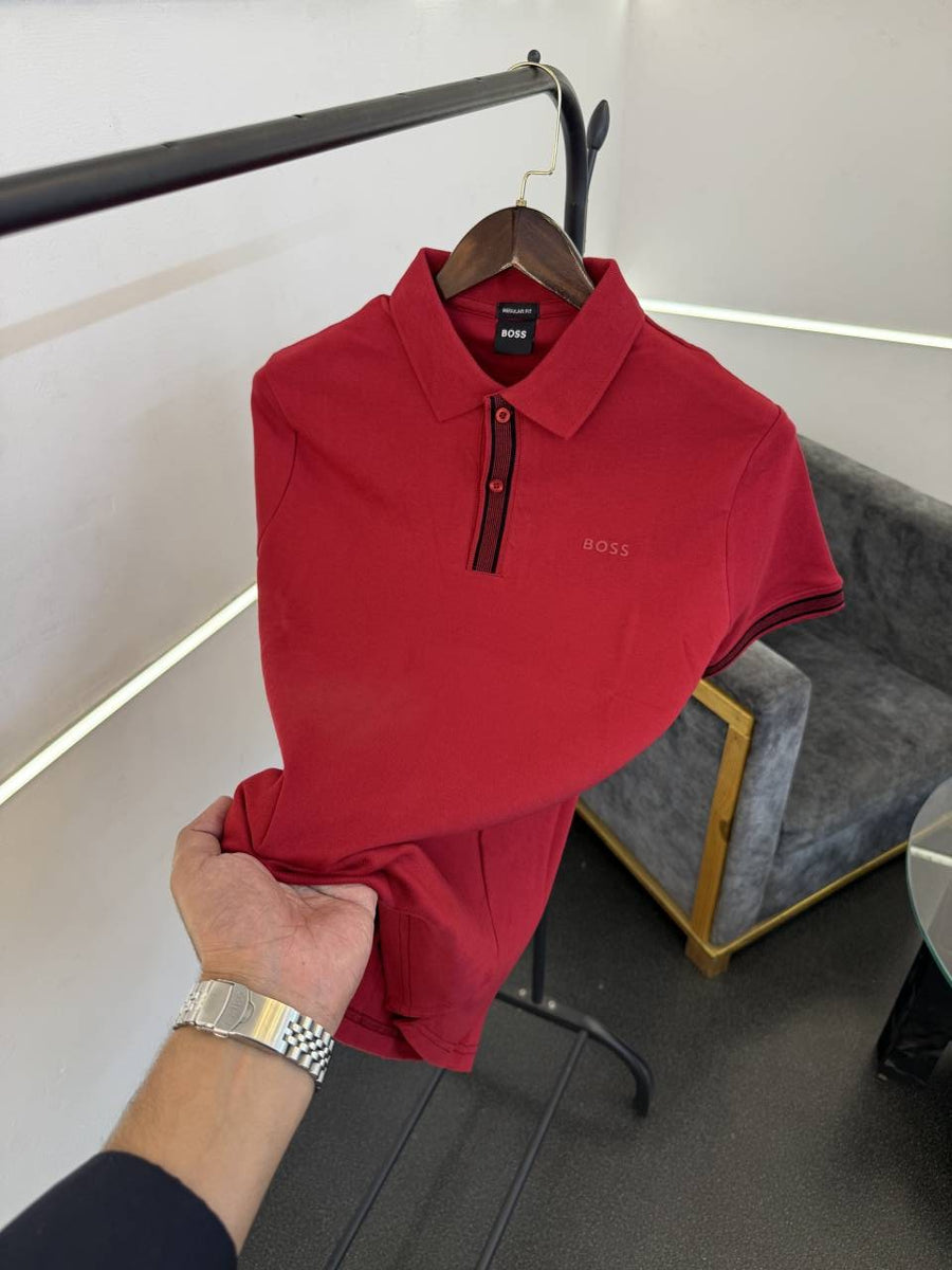 Hugo bos imported quality polo tshirt red