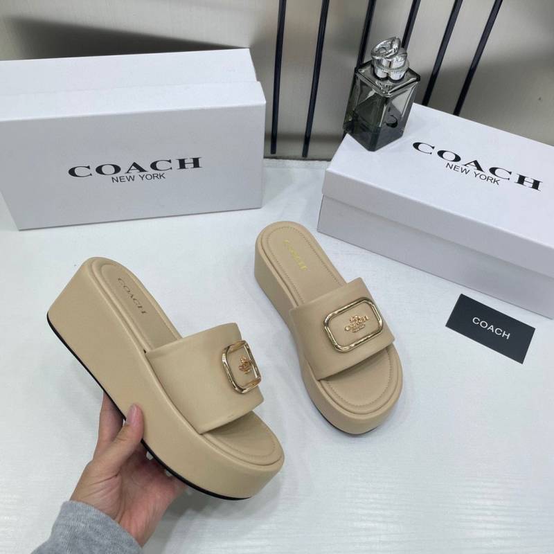 Coach_FixPrice_Eloise_Beige_Platform_Sandals_With_Original_Packing