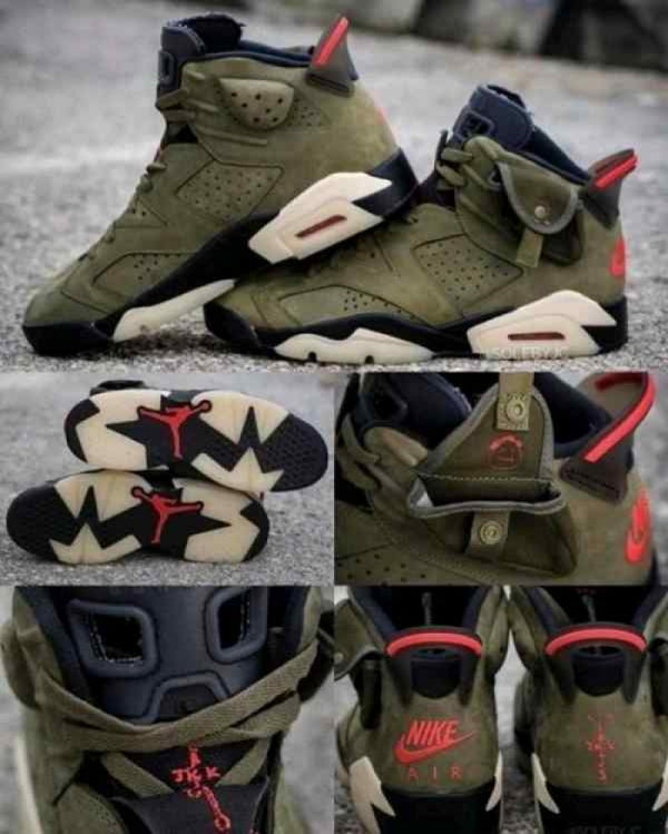 Nike Air Jordann Retro 6 Travis Scott Olive