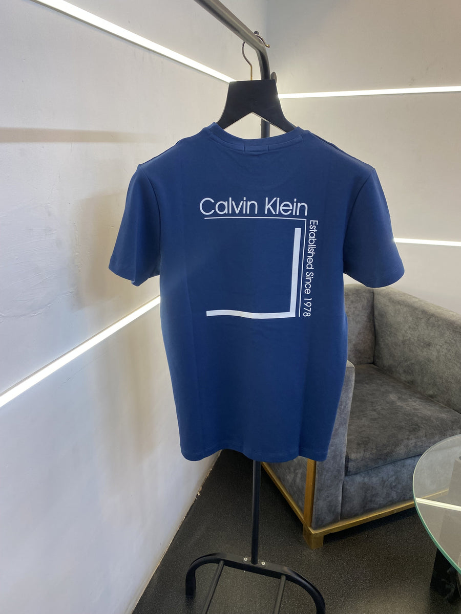 Calvin kline imported round neck tshirt denim blue sale