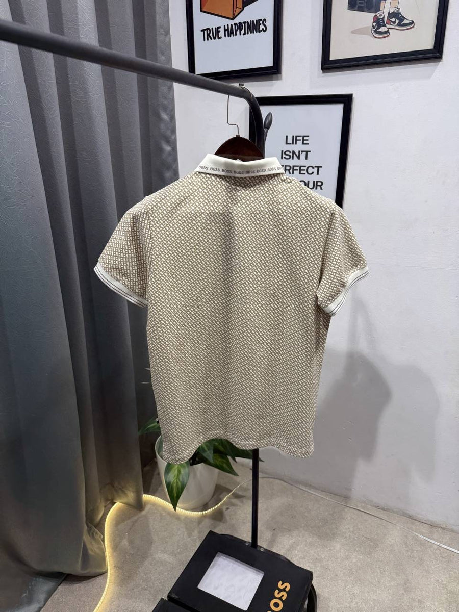 Hugo bos monogram imported box pack tshirt beige