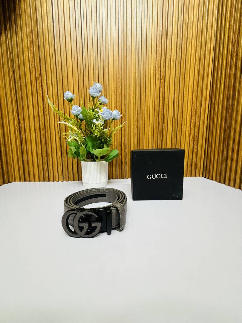 54 GUCCCI PREMIUM QUALITY GREY AUTOMATIC LOCK BELT NO.45