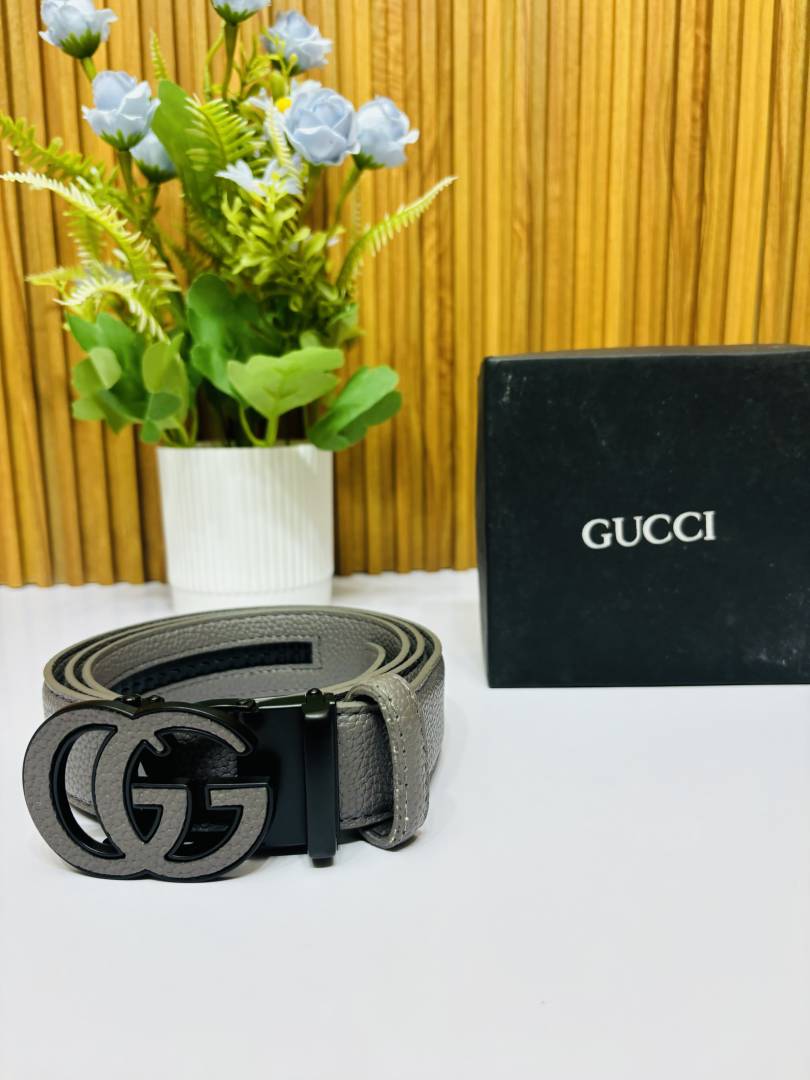 54 GUCCCI PREMIUM QUALITY GREY AUTOMATIC LOCK BELT NO.45