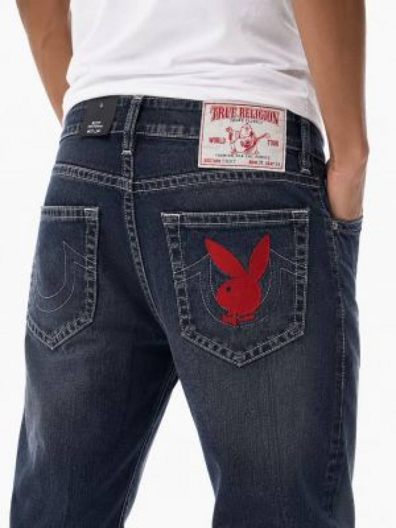 True Religio n Dark Blue Bootcut Premium Imported Stretchable Lycra Fabric Denim with Back Pocket Embroidered Design 4226
