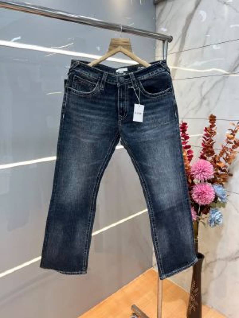 True Religio n Dark Blue Bootcut Premium Imported Stretchable Lycra Fabric Denim with Back Pocket Embroidered Design 4226