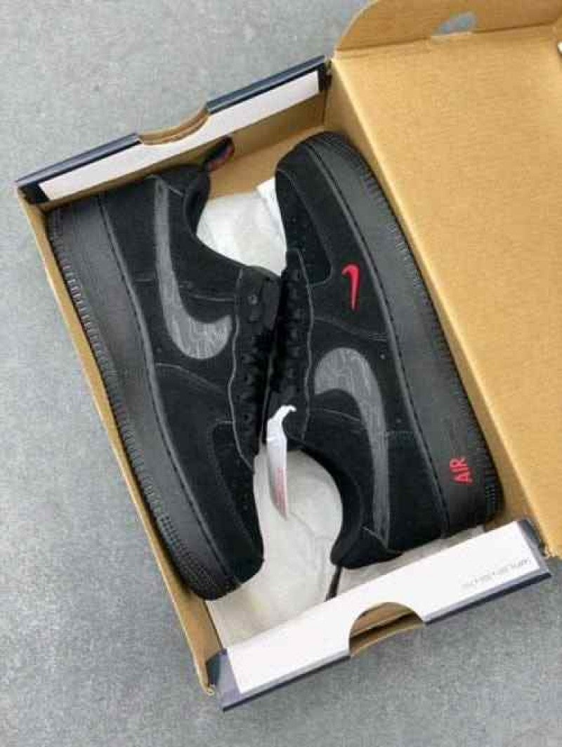 Nike Airforce 1 Low Multi Swoosh Black Crimson 1208