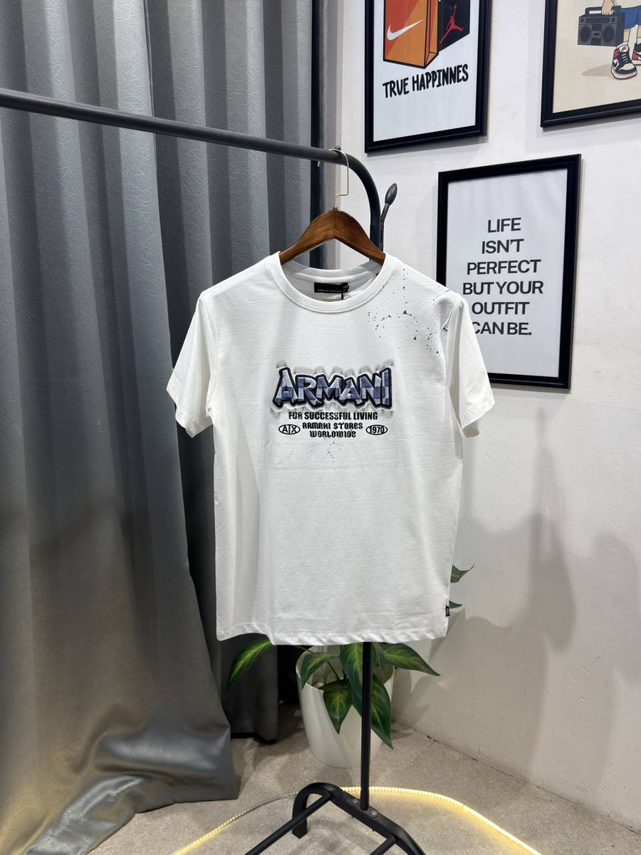 Armaa ni exchange turkey imported round neck tshirt white