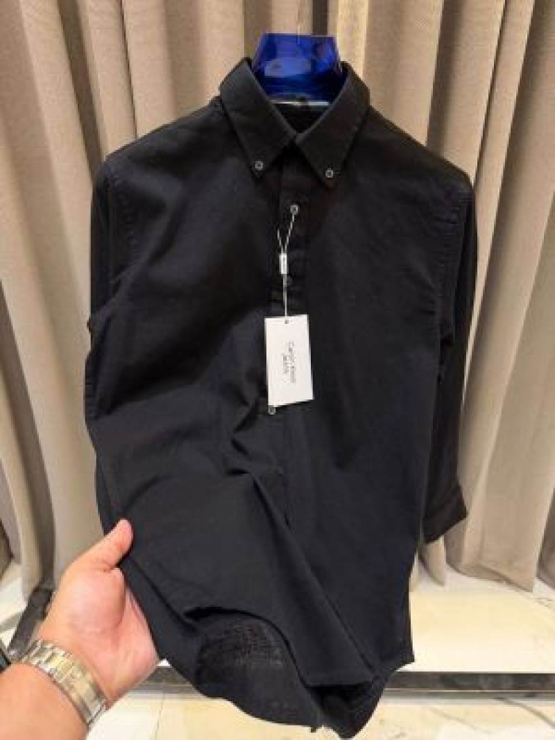 Calvin Kline Chest Logo Full Sleeves Shirt Black