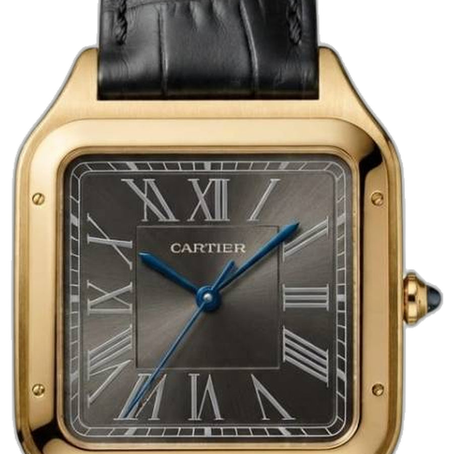 Cartier Santos Dumont Square Gold Black Dial