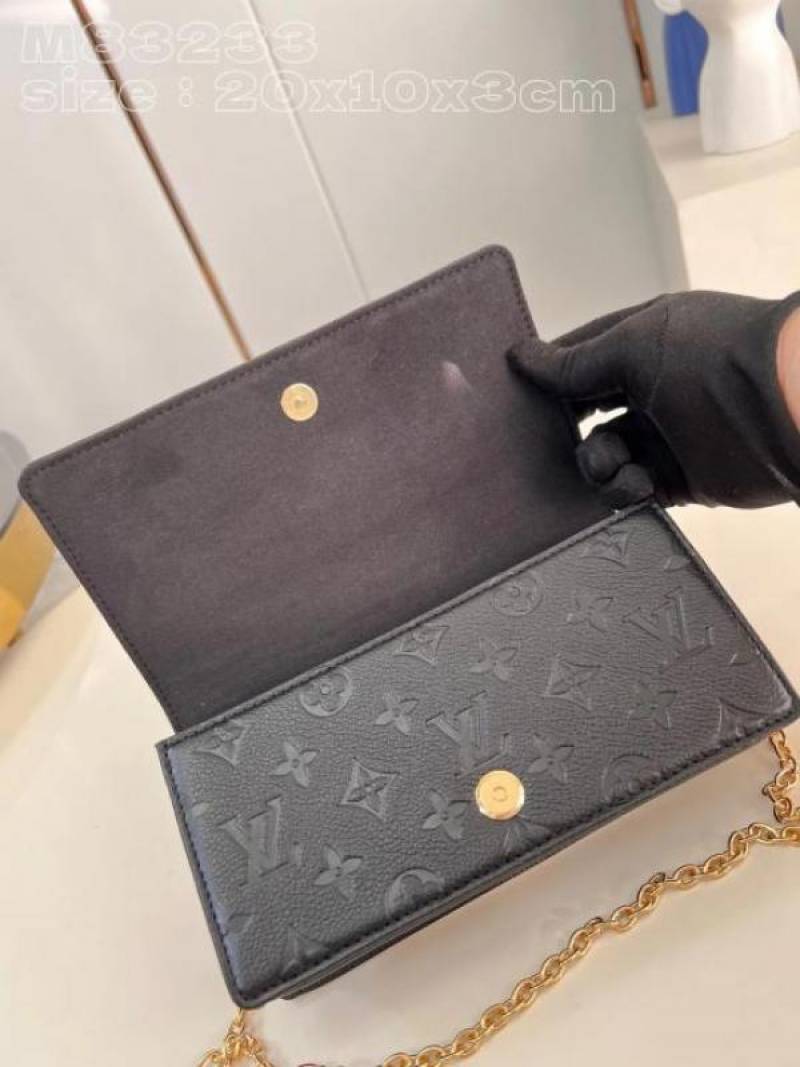 Loius1180 Vuitton LV Lily Chain Monogram Premium Handbag With OG Box & Dust Bag (Black - 1180)