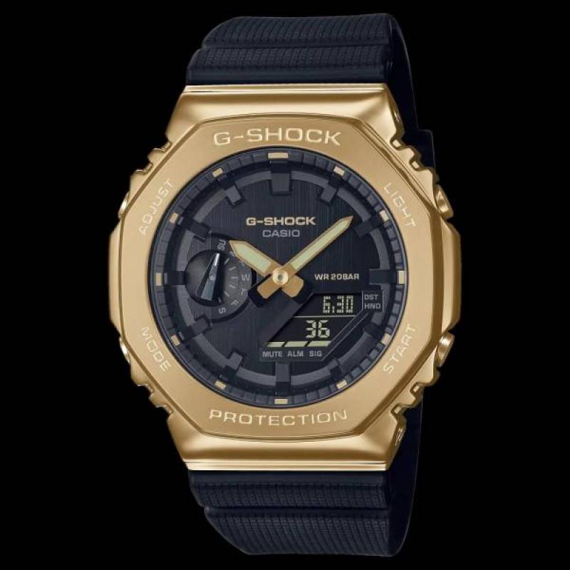 Casio g shock gm2100 black gold
