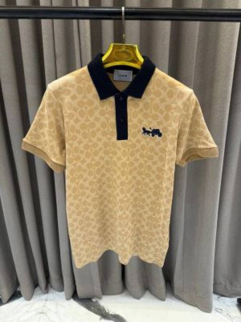 Coach Chest Logo Polo T-shirt Brown