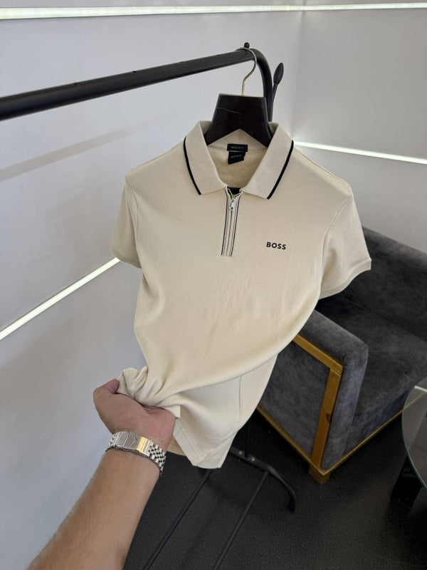Hugo bos imported quality polo tshirt beige