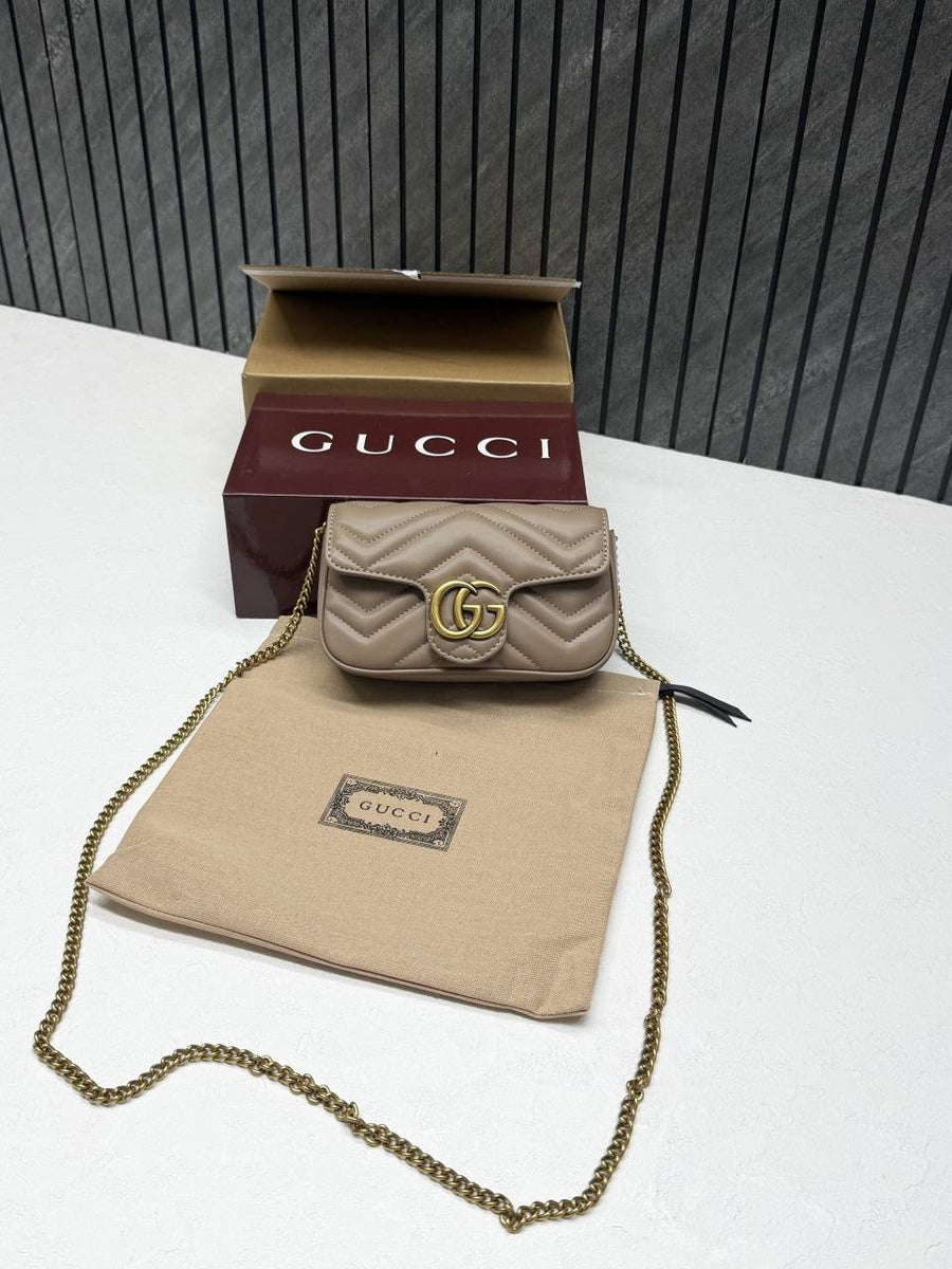 Gucci GG Mini Marmont Beige Highend Quality With DoubleBoxPacking