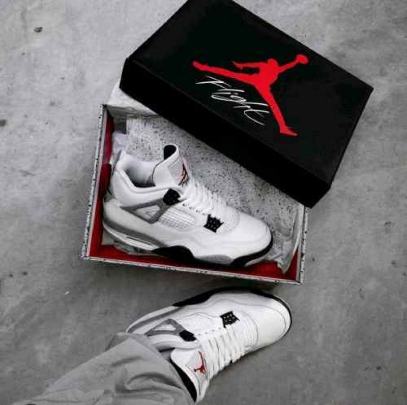 Nike Air Jordan Retro 4 White Cement Semi Ua Quality