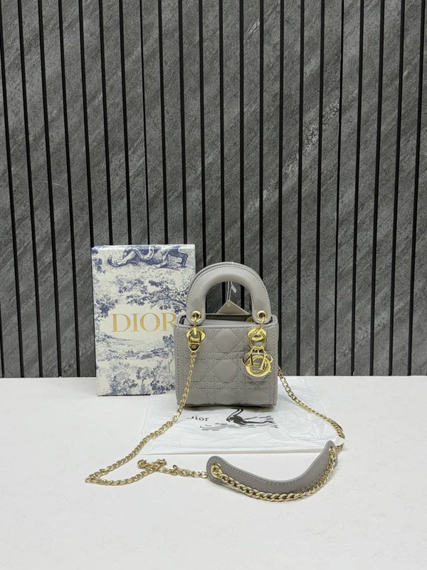 Dior 662 Lady Dioor Nano Gray With Original Box Packing