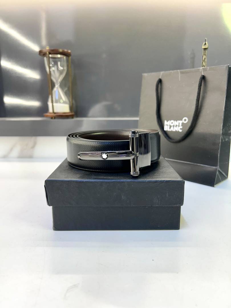 Mont_Blanc Glossy Black Belt Fa 109