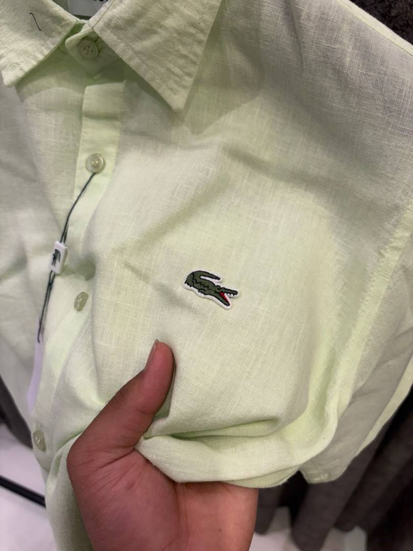 Lacoste IMPORTED STORE ARTICLE linen fabric SHIRT