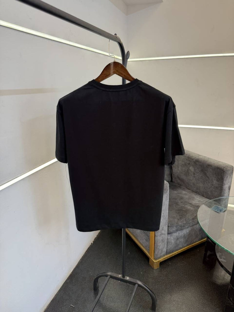 Balenciaga a oversize drop shoulder imported round neck tshirt black