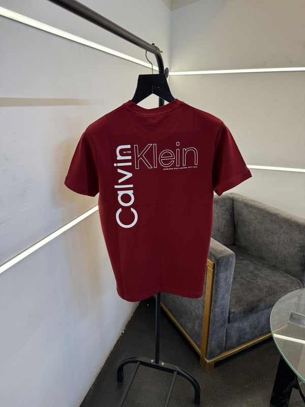 Calvin kline imported round neck tshirt maroon
