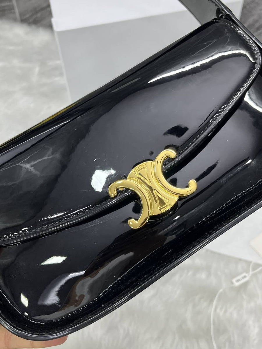 Celine Terence Black Shoulder Bag With Original Box & Long Belt