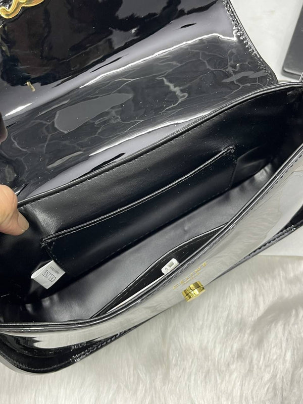 Celine Terence Black Shoulder Bag With Original Box & Long Belt