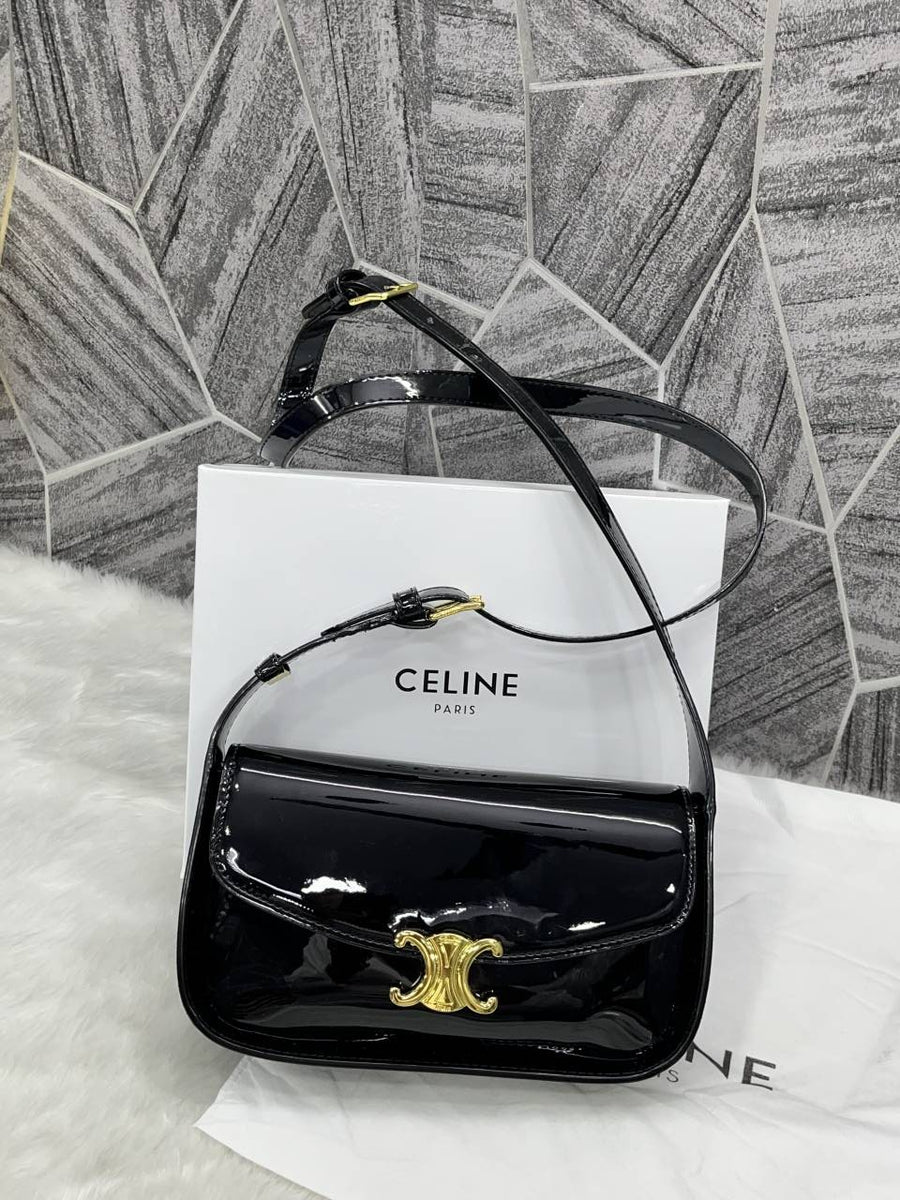 Celine Terence Black Shoulder Bag With Original Box & Long Belt