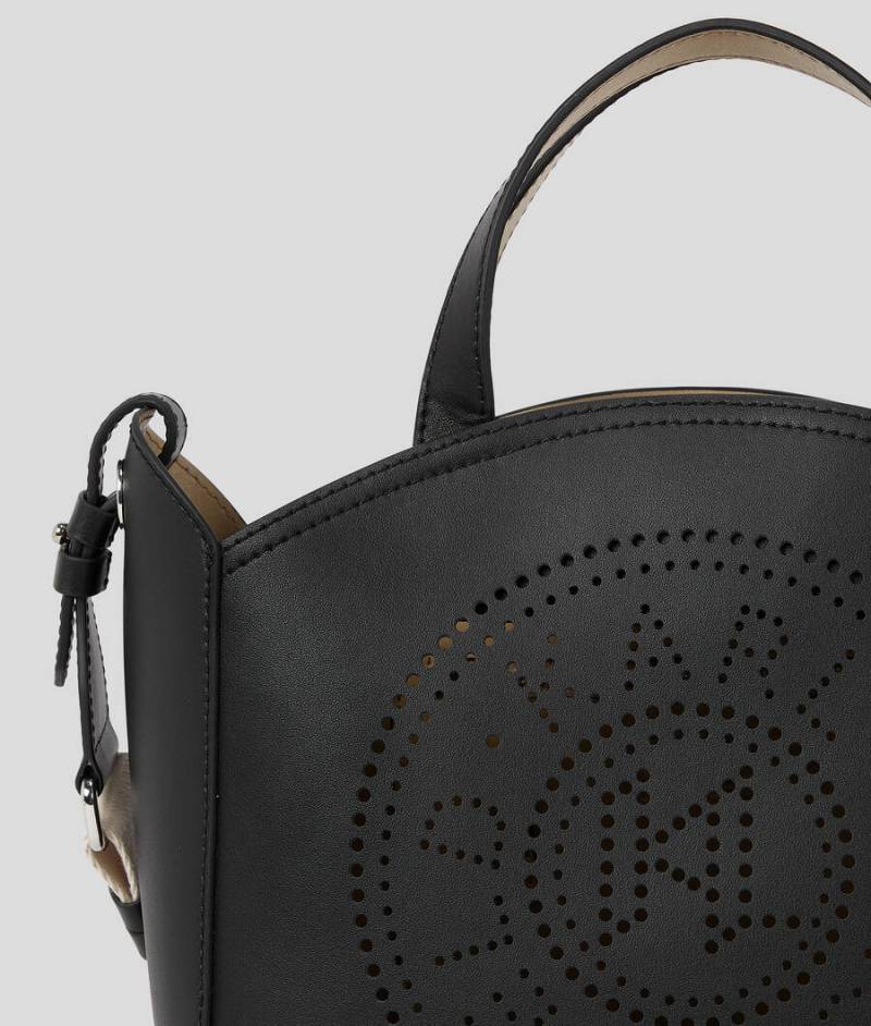 Karl_Lagerfield_Black_KCircle_Perforated_Small_Tote_Bag_With_Original_Dustcover