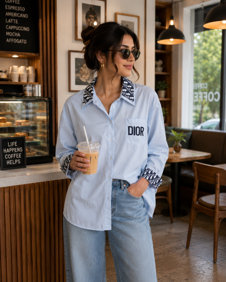 Dio Collor Logo Shirt Sky S113-SK