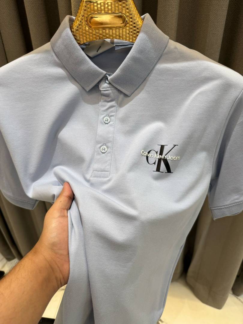 Calvin Kline Chest Logo Polo T-shirt Grey
