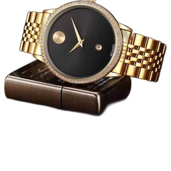 Movado Museum Classic Diamond Gold-Black