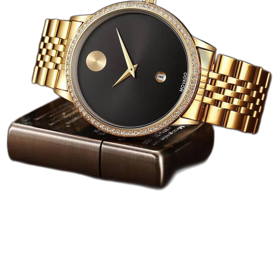 Movado Museum Classic Diamond Gold-Black