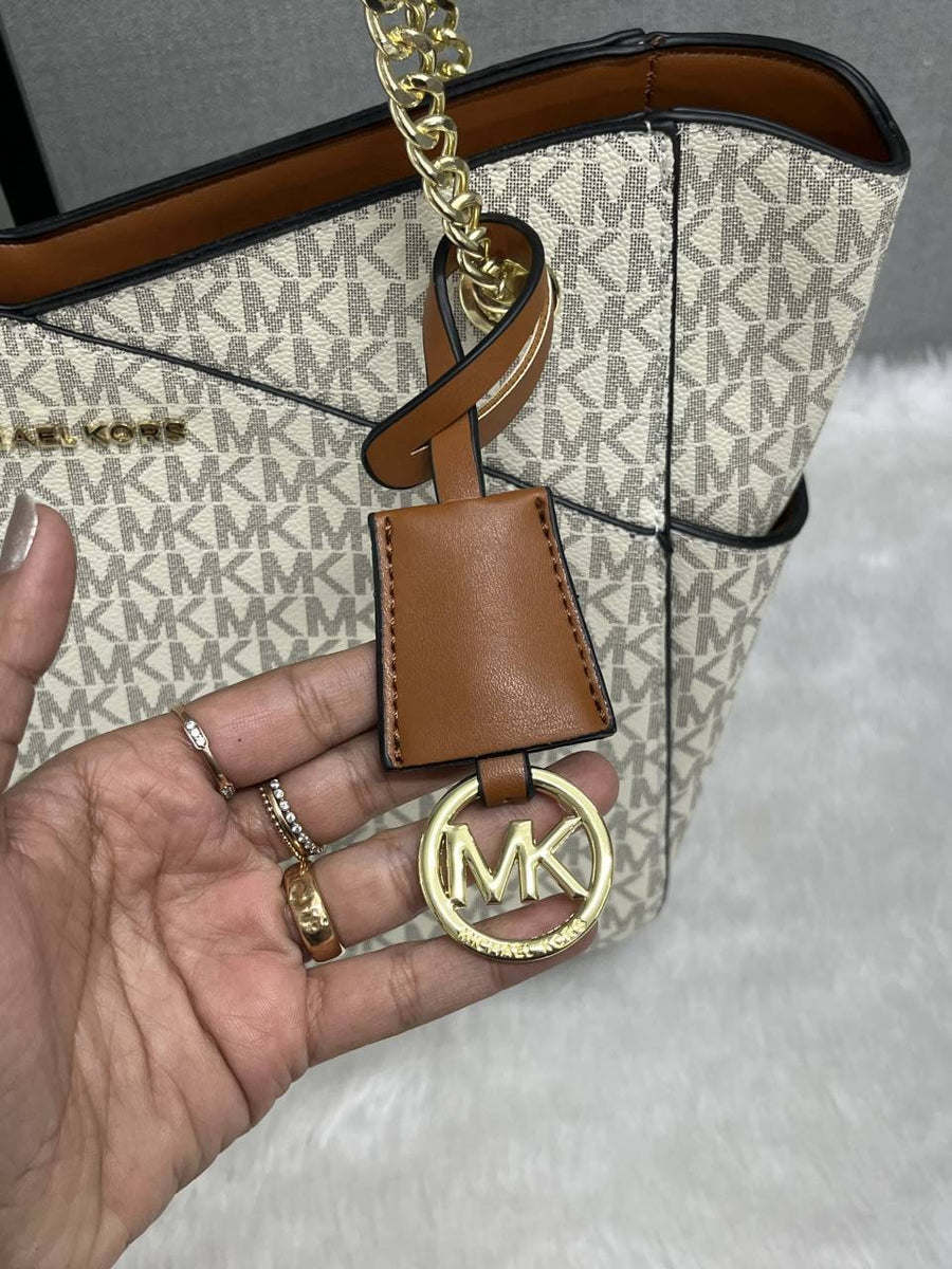 Michael Kors_Beige-Brown_Chain_Tote_With_DustCover_Premium_Quality