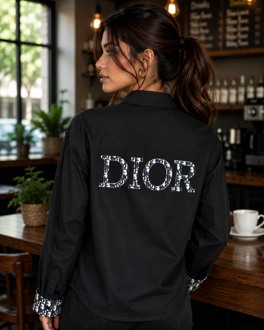 Dio Back Print Shirt Black S110-BK
