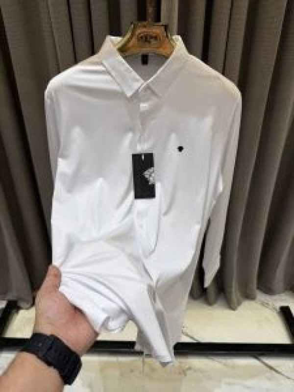 Versace Stichless Imported Korean Lycra Shirt White