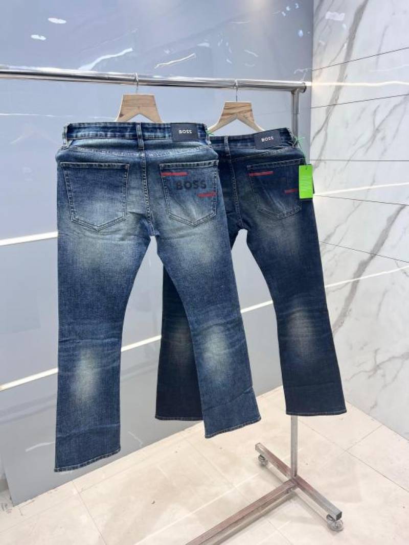 Hugo Bos Dark Shade Premium Imported Stretchable Lycra Fabric Boot Cut Denim with Emboss Design 2690