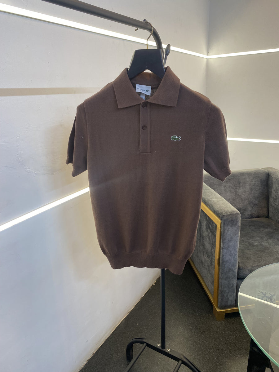 Lacoste Old money knitted fabric imported polo tshirt brown